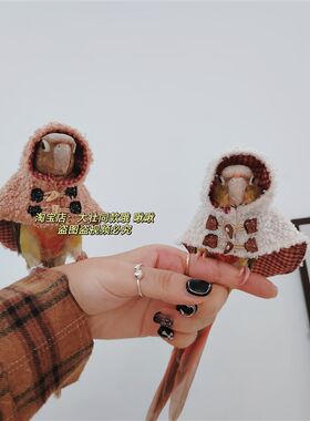 牛角扣款鸟衣服鹦鹉披风斗篷加厚保暖外出鹦鹉用品