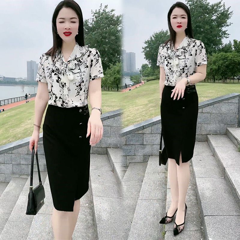 假两件套装连衣裙女夏季新款女士气质洋气高端时髦垂感雪纺裙子女