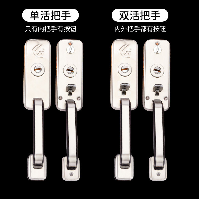 万嘉WJ通用新多防盗大门单门双门老式大拉手按钮双活把手锁具套装