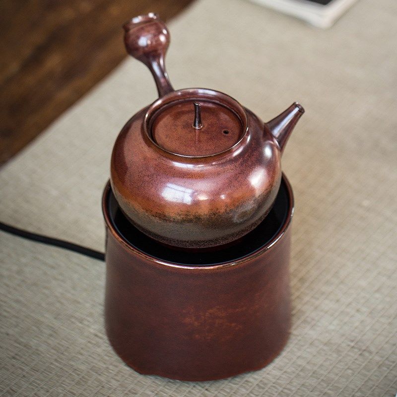 记今朝《手拉砂铫陶壶》电陶炉煮茶炉煮茶器套装 静音 日式复古