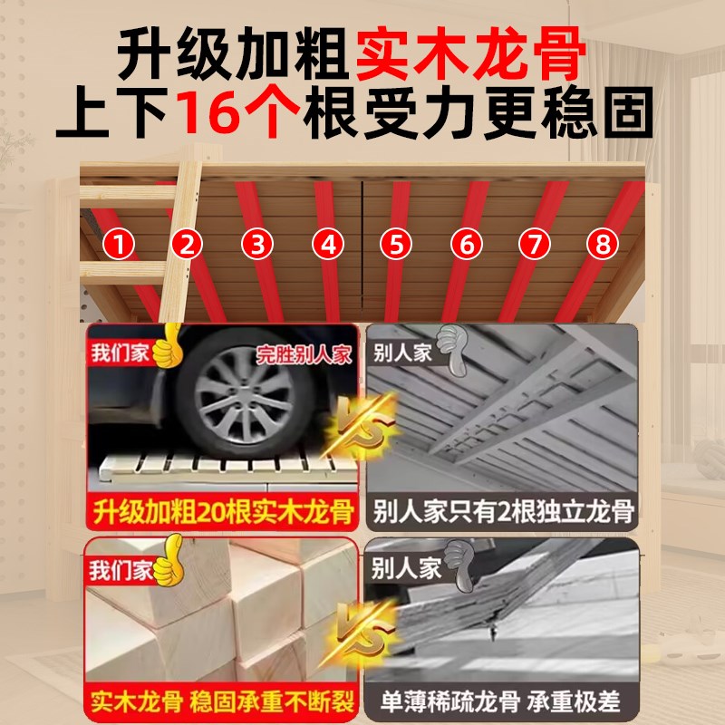 全实木儿童上下床双层床宿舍上下铺成年大人家用小户型子母床两层