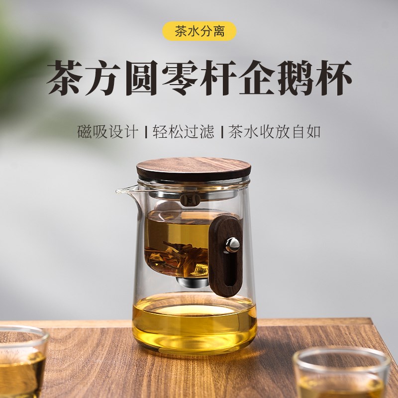 飘逸杯磁吸过滤冲茶器一壶三杯旅行茶具泡茶壶套装随身收纳快客杯