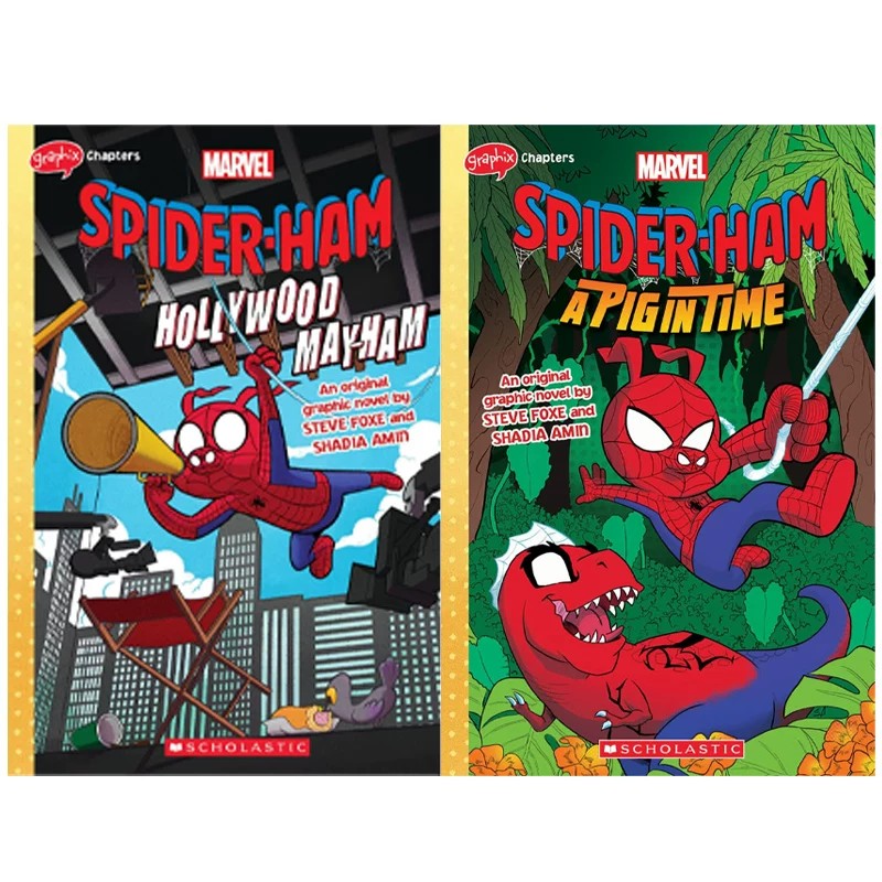 预售 英文原版 Spider-Ham Hollywood May-Ham/A Pig in Time 蜘蛛侠漫威 2册 全彩漫画图像小说