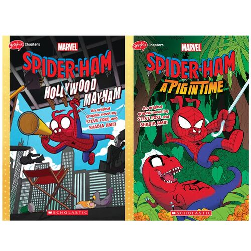 预售 英文原版 Spider-Ham Hollywood May-Ham/A Pig in Time 蜘蛛侠漫威 2册 全彩漫画图像小说