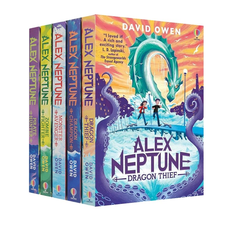 英文原版 Alex Neptune 亚历克斯冒险系列 5册龙之窃贼 海盗猎人 怪物复仇者 僵尸战士 龙之冠军 儿童文学章节小说 奇幻冒险故事书