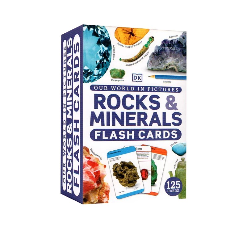 英文原版 DK 岩石和矿物闪卡 Our World in Pictures Rocks and Minerals Flash Cards DK儿童科普百科读物
