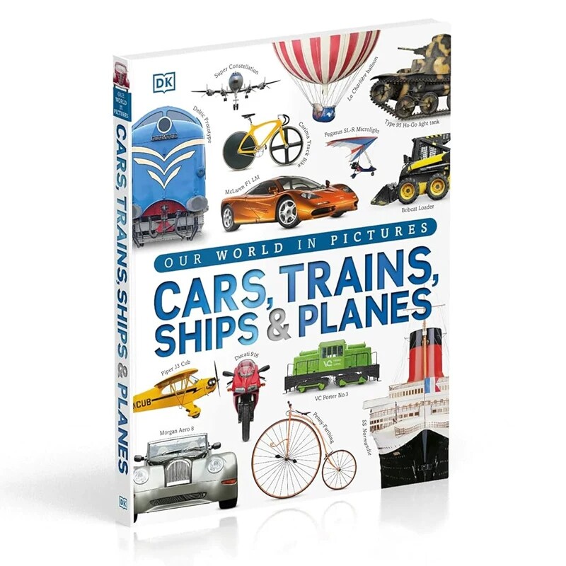 英文原版 DK交通工具百科全书 DK Cars Trains Ships and Planes 汽车火车飞机船百科 少儿百科汽车科普读物 全彩精装大开本