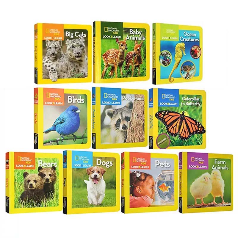 英文原版 美国国家地理启蒙纸板书 动物套装 10册 National Geographic Kids Look and Learn 边看边学 儿童启蒙故事绘本