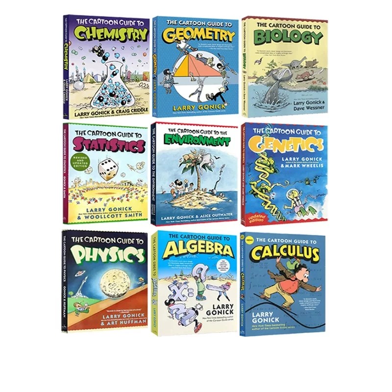 爆笑科学漫画英文原版 The Cartoon Guide to Algebra/Physics/Biology/Statistics 统计物理代数生物学 课外趣味英语科普书