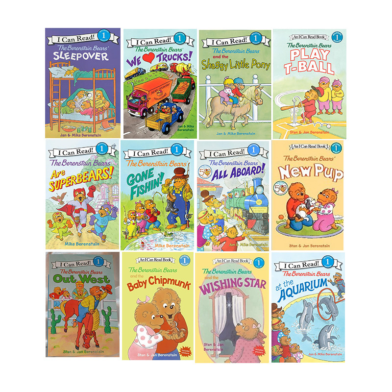 英文原版 Berenstain Bears 贝贝熊系列 12册 I Can Read L1 一阶段 儿童绘本分级读物 汪培廷书单推荐