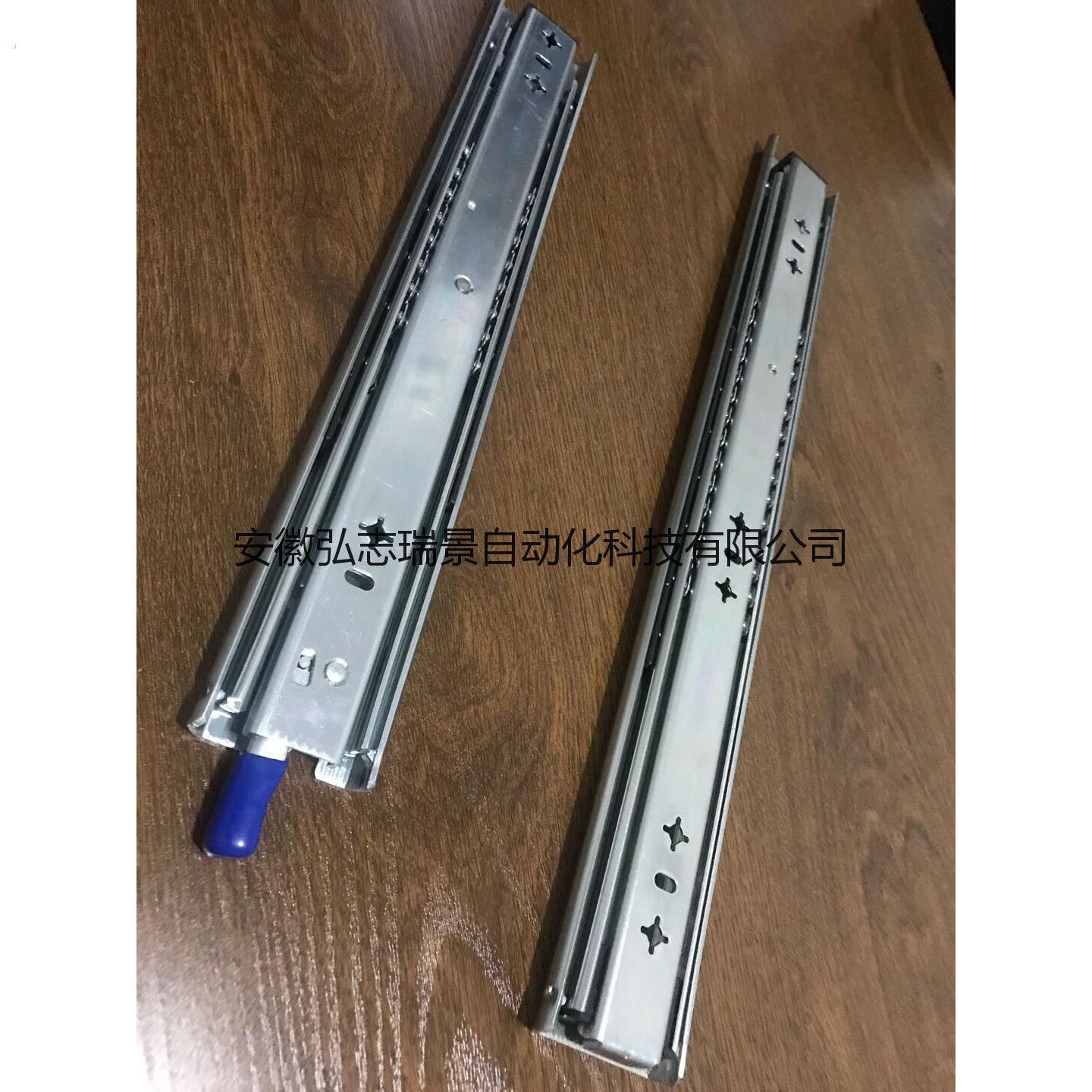 53宽重型工业滑轨轨道自带锁加长承重导轨加厚抽屉三节不锈钢滑轨