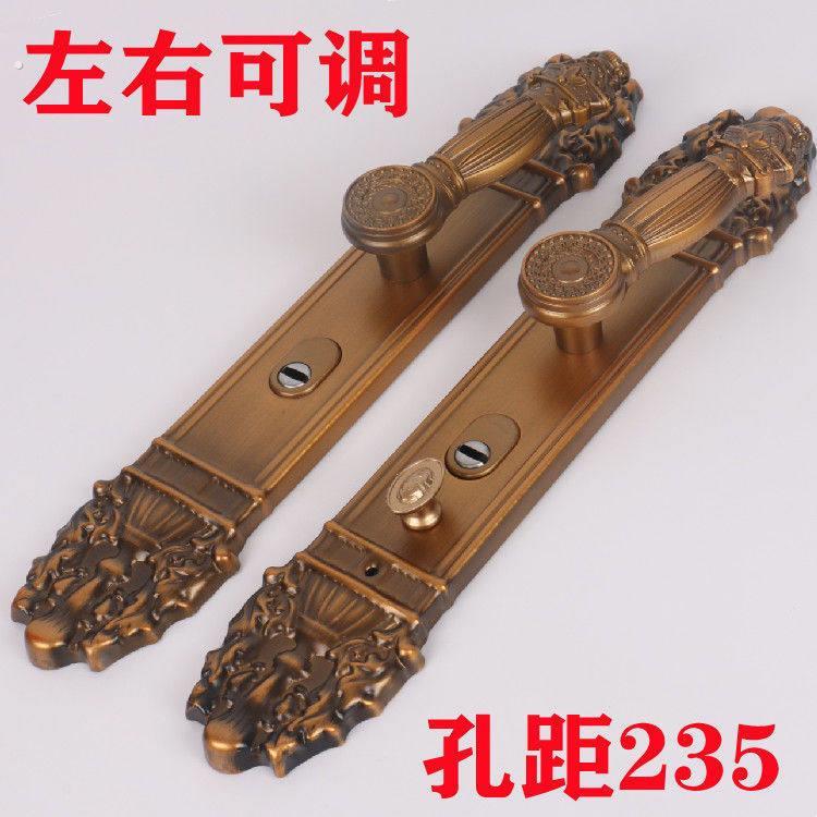 防盗门拉手大门锁具把手豪华烤漆孔距235左右可调通用型门锁执手