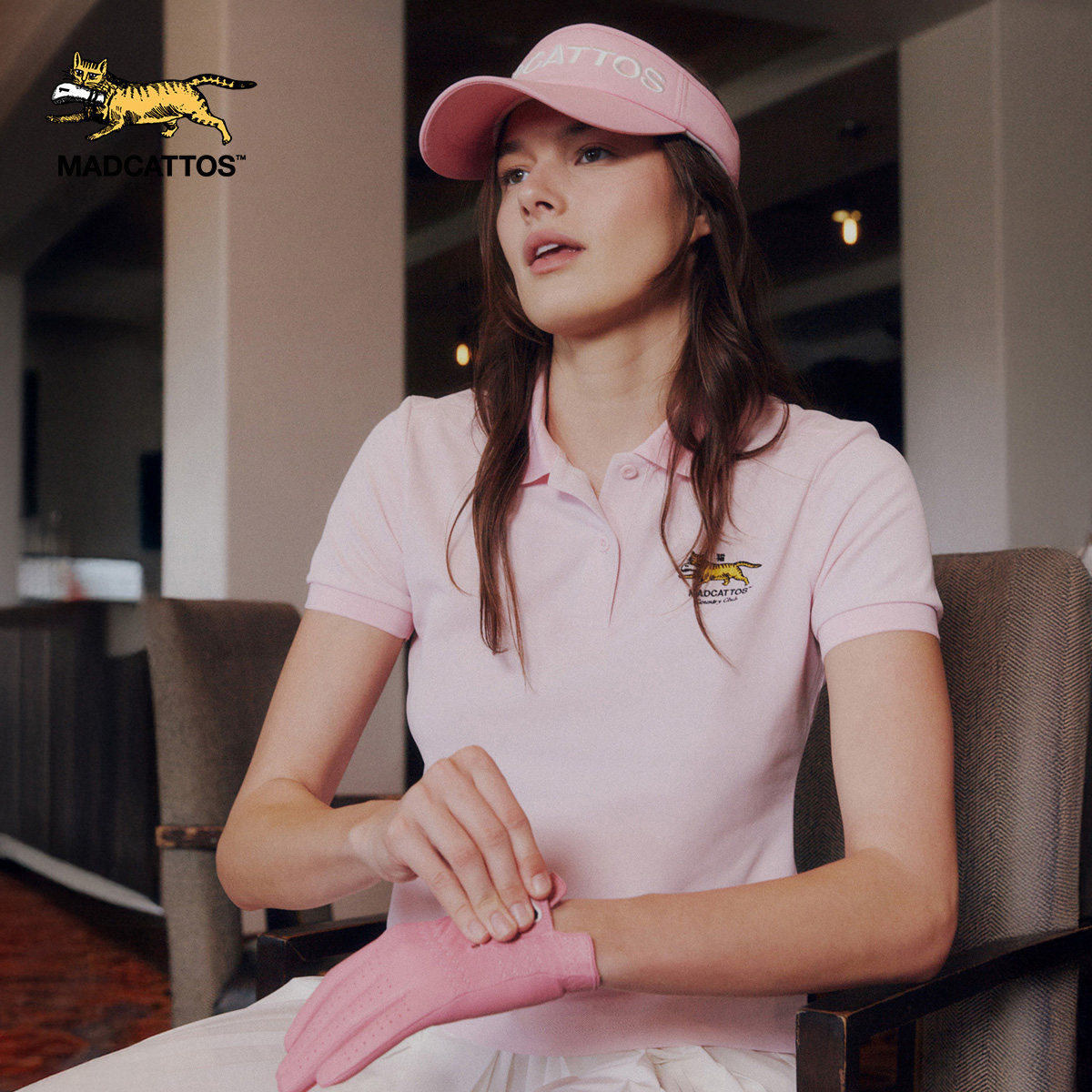 MADCATTOS/麦卡托 夏季网眼短袖Polo衫女高尔夫日常通勤