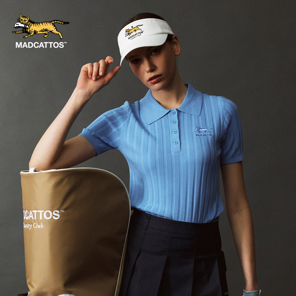 MADCATTOS/麦卡托女士针织Polo衫