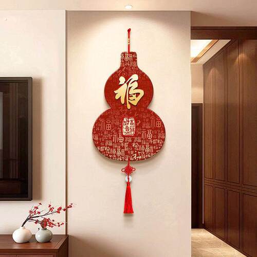 福字挂件百福图高级感玄关装饰画中国结客厅背景墙新中式走廊壁画