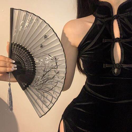 飞扇回旋神器魔术扇子腰部旋转绕圈耍帅古风自动伸缩舞台表演道具