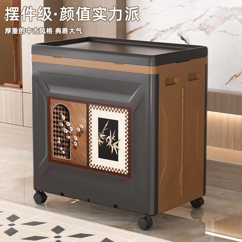 衣服收纳箱翻盖收纳箱大容量特大号整理箱带滑轮衣物被子储物柜子