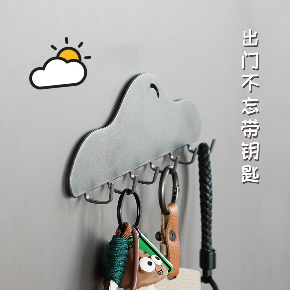 入户门后钥匙挂钩 冰箱磁吸玄关防盗门置物架门口磁吸式收纳挂架
