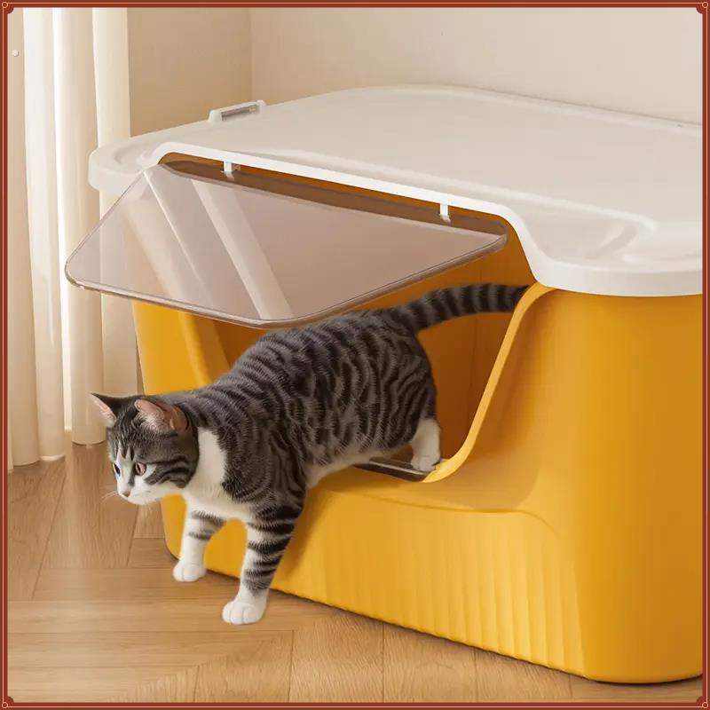 猫砂盆盖子猫砂盆封闭式带可拆卸防外溅巨无霸猫猫砂盆有盖盖子