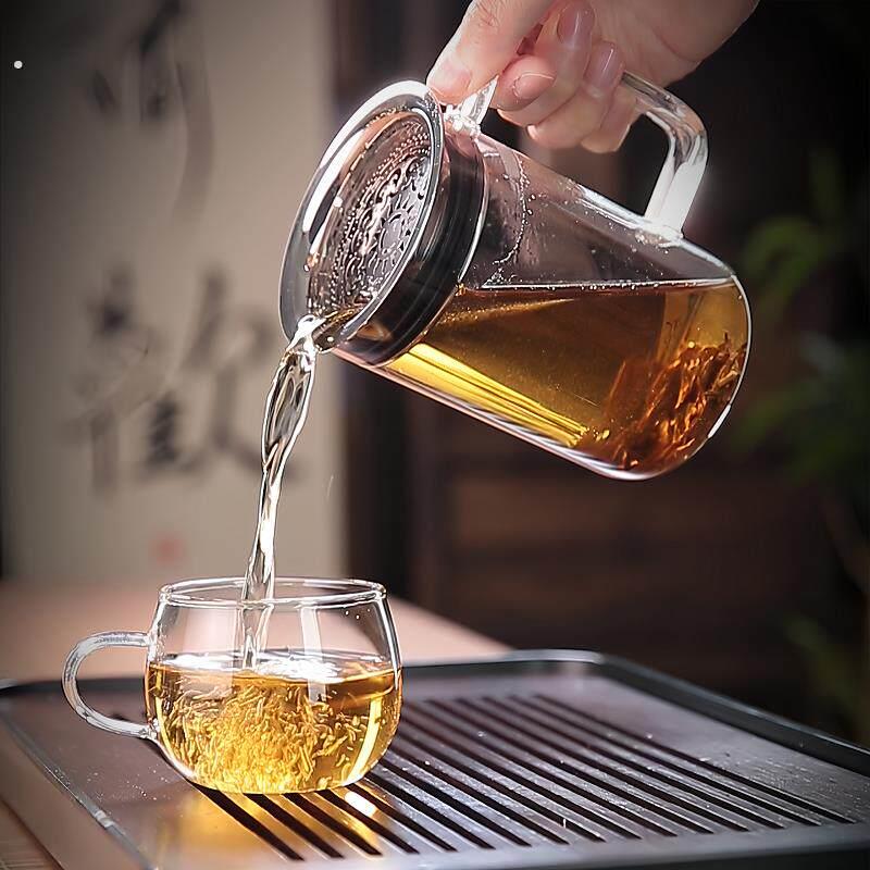 2025新款玻璃公道杯双层茶具茶漏一体分离式泡茶壶茶具套装耐高温