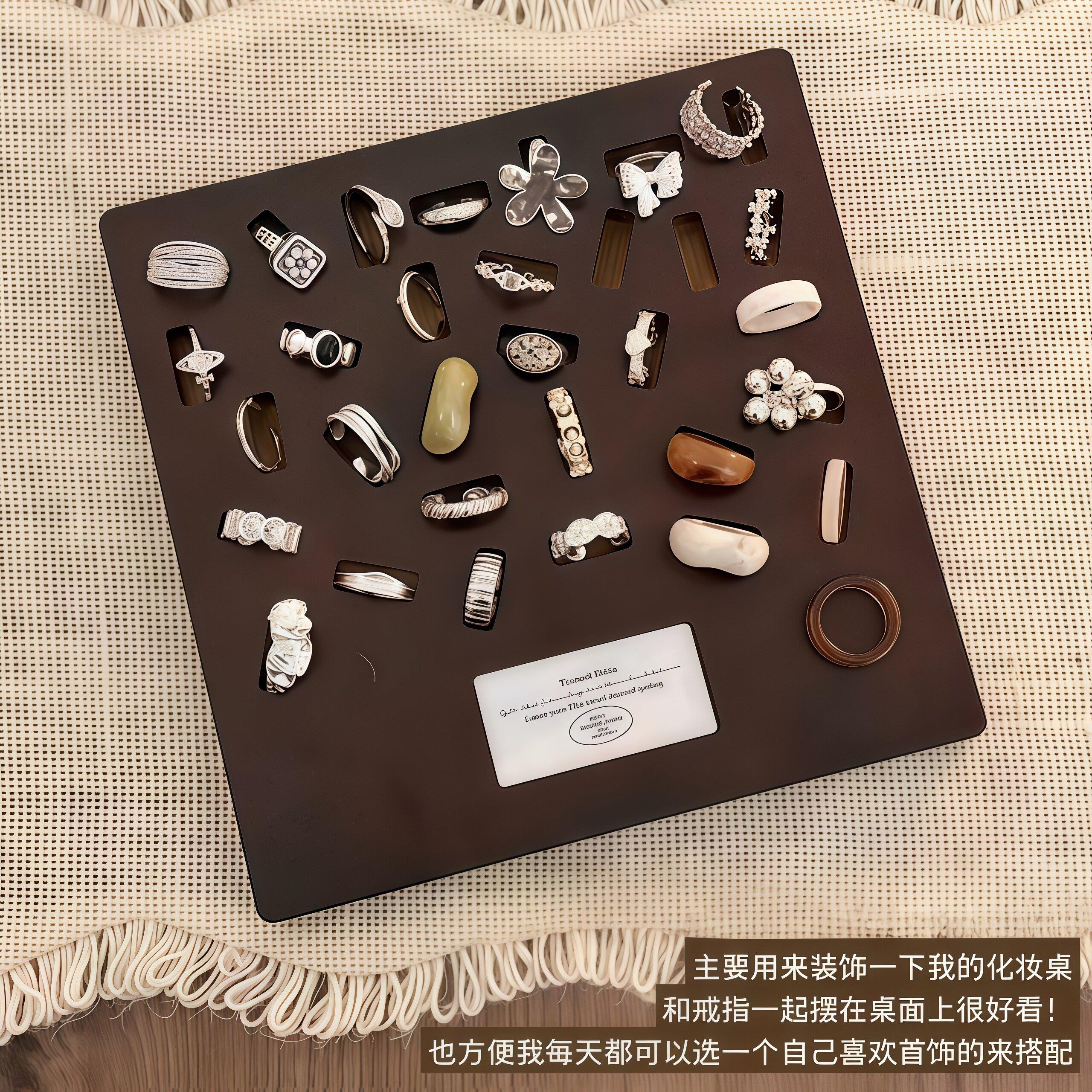 戒指有家啦~实木首饰盘托盘珠宝戒指手錬陈列展示盘木质展示板