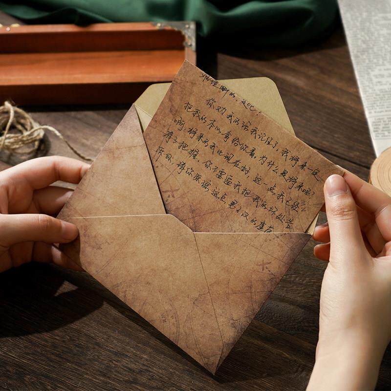 复古牛皮纸信纸信封套装手写情书告白信笺怀旧封口贴高级感男女友
