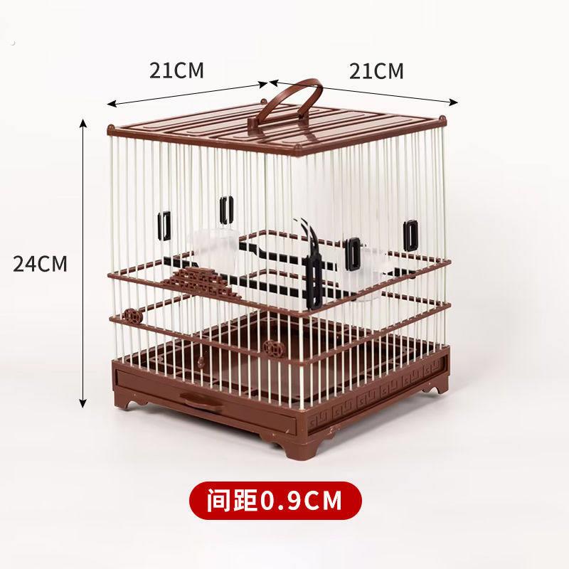 手提鸟笼带底网黄鸟被子珍珠带抽屉绣眼塑钢鸟笼加密玻璃杠秀眼笼