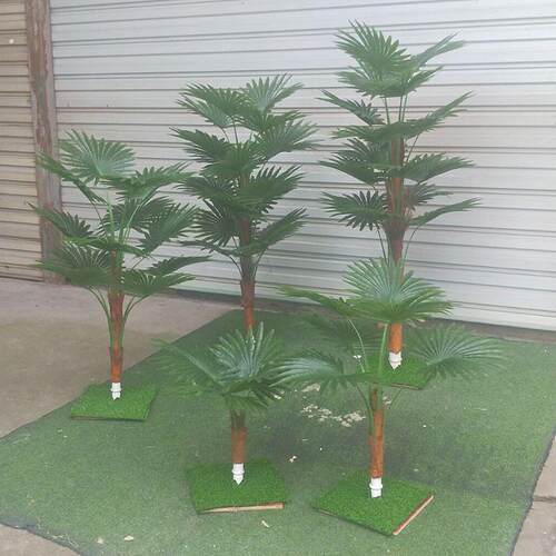 棕榈树棕树彷真扇葵树蒲葵树叶绿植假树植物盆栽造景装饰塑料摆件
