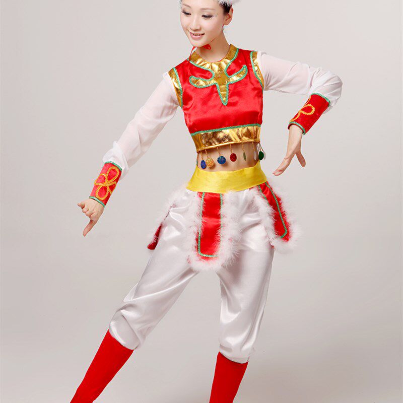 新款成人儿童民族女表演出服蒙古舞蹈演出服装蒙族舞台服骑马裤装