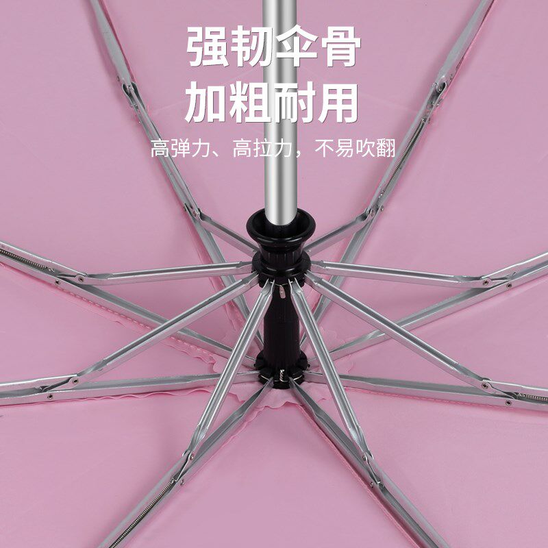 赛维纳全自动雨伞折叠三折伞女商务学生户外伞素色复古超轻单人