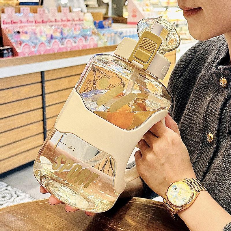 水杯大容量男运动新款大号塑料杯子耐高温吸管杯水壶吨吨桶户外