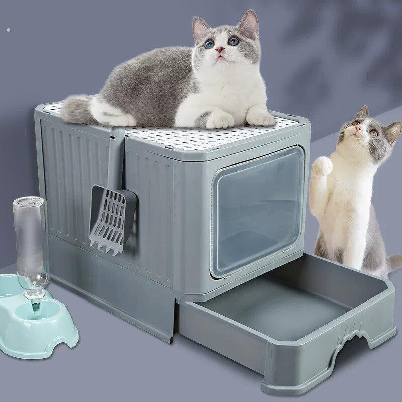 猫砂盆全封闭大号超大号抽屉顶入式防臭防外溅屎盆猫厕所猫咪用品