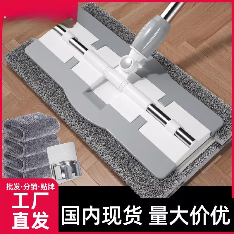 夹布拖把2025新款家用一拖净平板替换抹布条可拆洗木地板拖把神器