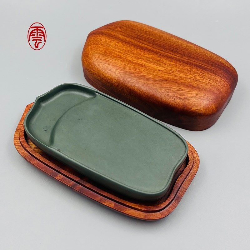 莲瓣砚云鹏洮砚 甘肃非遗 天然原石砚台文房四宝洮河砚小楷送礼
