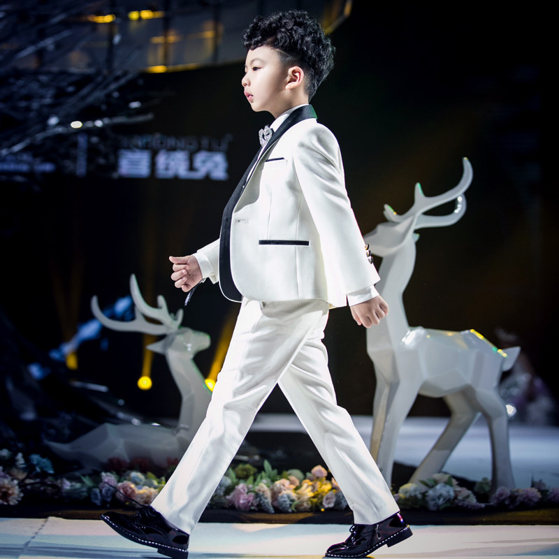 儿童西装套装2021新款男童走秀主持人花童礼服中大童钢琴演出服