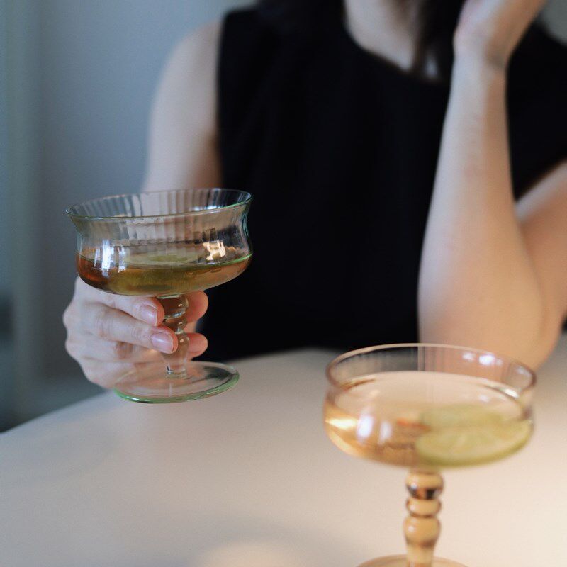 出口欧洲彩色水晶高脚杯酸奶杯酒杯冰激凌杯甜品杯鸡尾酒杯玻璃杯