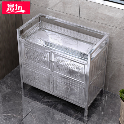 全不锈钢橱柜多功能收纳柜多层简易灶台家用防水防潮阳台柜