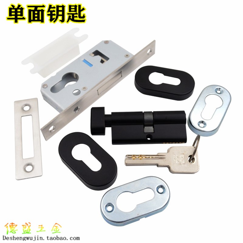不锈钢方管窄门框地弹簧门黑色地锁铝合金断桥铝门锁有框玻璃门锁