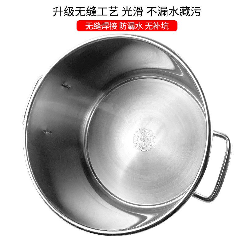 加厚304不锈钢熬高汤桶商用大容量煮卤肉锅家用带盖圆形油桶水桶