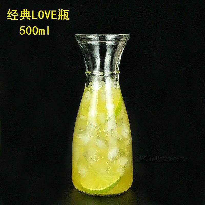 无铅玻璃果汁瓶饮料瓶冰桔茶瓶水果茶杯奶茶杯冷饮壶家用柠檬水壶
