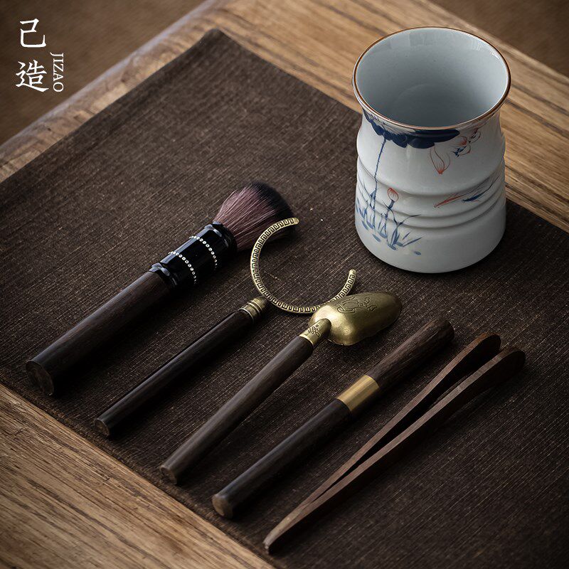 己造 手绘茶叶罐陶瓷密封罐普洱白茶罐葫芦造型茶道配件六君子