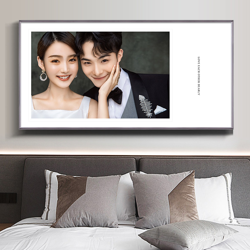 婚纱照相框挂墙放大定制主卧卧室床头结婚照加洗照片打印精修相片