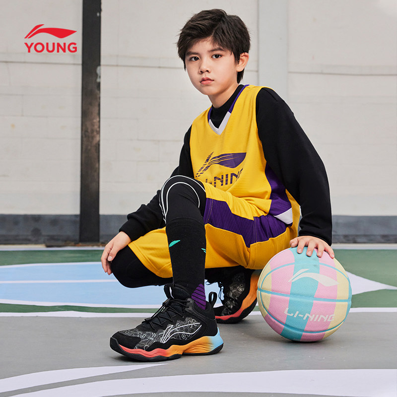 李宁儿童专业训练篮球鞋2026新款秋季男童鞋女小白鞋青少年运动鞋图片