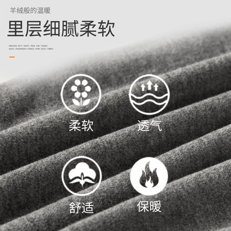 卡森兰德绒保暖裤女加绒加厚双层加护膝贴身打底蓄热男士秋裤棉裤
