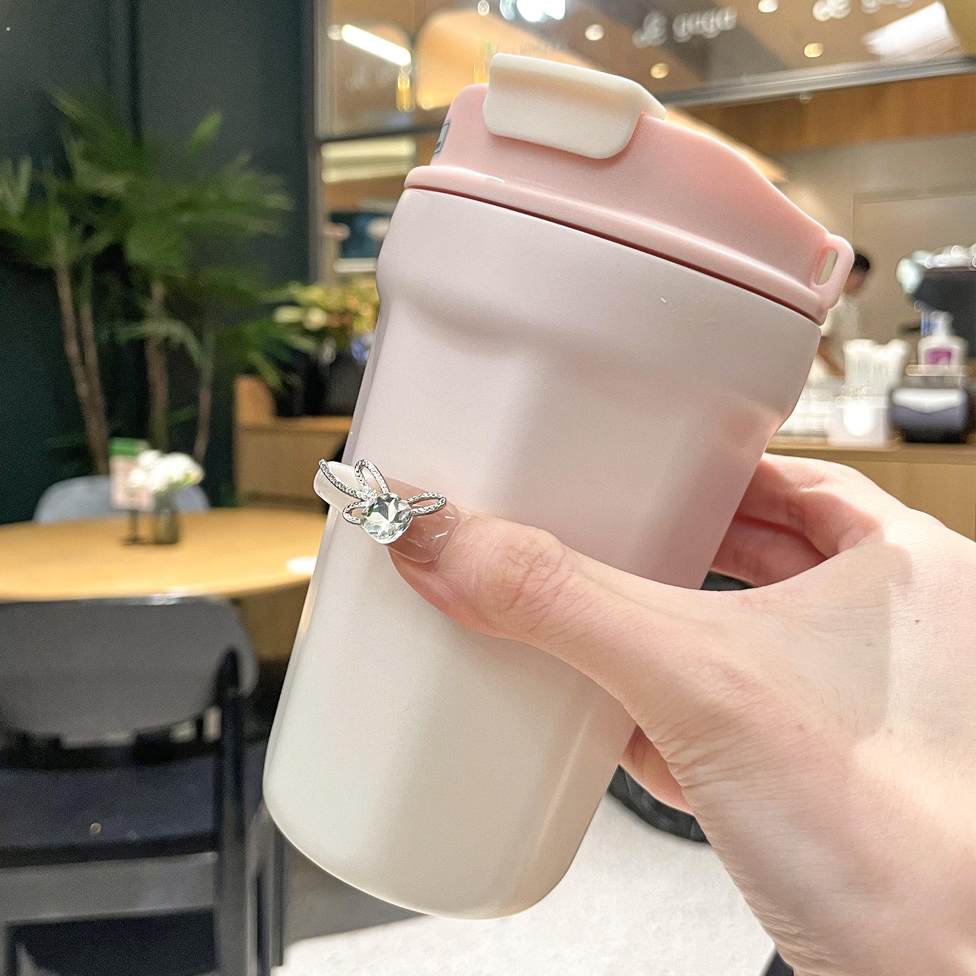 老板娘自用颜值款渐层色保温杯咖啡杯子不锈钢内胆可携式随行水杯