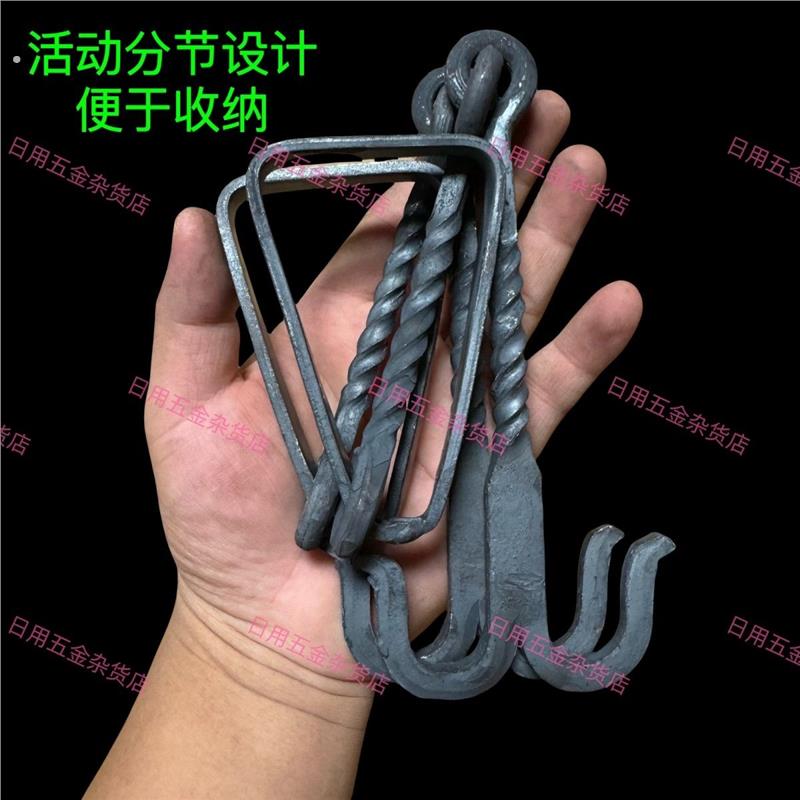 农村扁担铁水农用挑担手工挑水锻打挑粪肩担水桶货物挂钩钩子老式