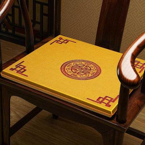 新中式坐垫餐椅垫子古典家具沙发垫棕垫海绵垫加厚防滑茶椅圈椅垫