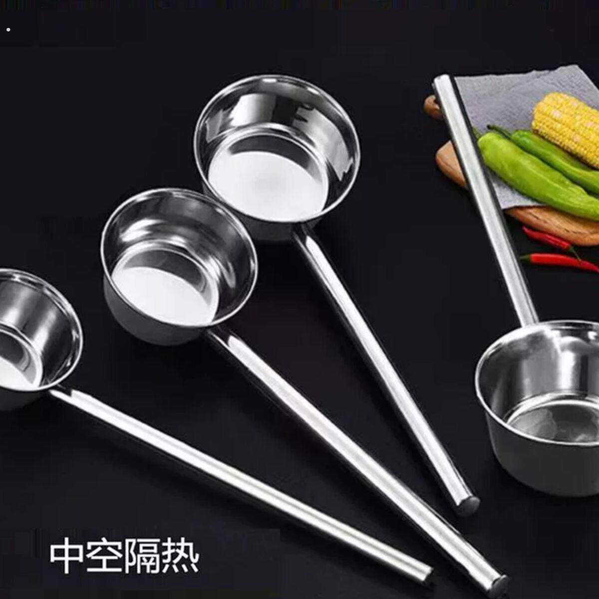 不锈钢水瓢加长柄特厚勺子水舀子厨房食堂打粥大汤勺汤瓢水勺