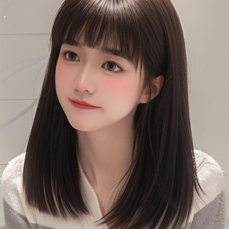 假发女中长发全头套自然隐形齐肩锁骨发彷全真人发短发整顶假发套