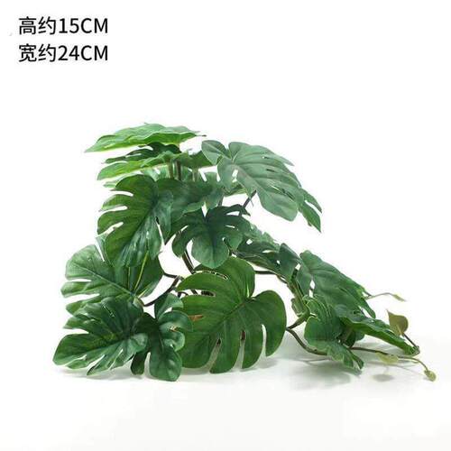 爬虫箱造景雨林沙漠仿真植物爬宠水龟箱乌龟缸陆龟箱造景绿色蜥蜴